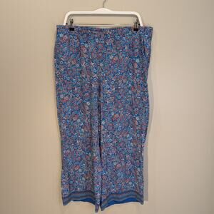 J.Jill Pants Casual Summer Tropical Floral Paisley Bold Vacation - Size XLT